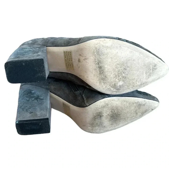 Anthro Silent D Gray Green Floral Embroidered Ankle Booties Size 39/US 8-8.5 - Picture 7 of 10